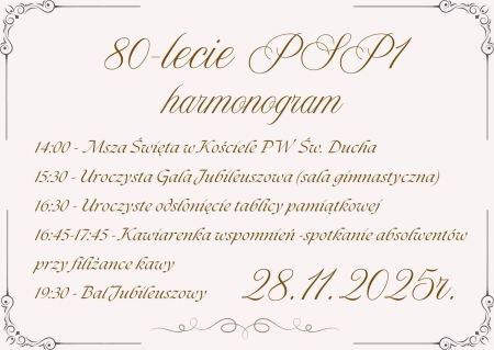 HARMONOGRAM UROCZYSTOŚCI JUBILEUSZOWEJ